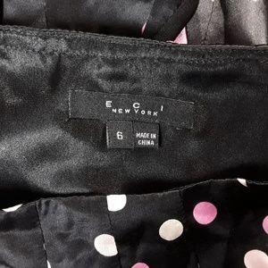 ECI Skirts - 100% Silk Pretty Pink & Black Polka Dot Skirt ECI Skirts - 100% Silk Pretty Pink & Black Polka Dot Skirt